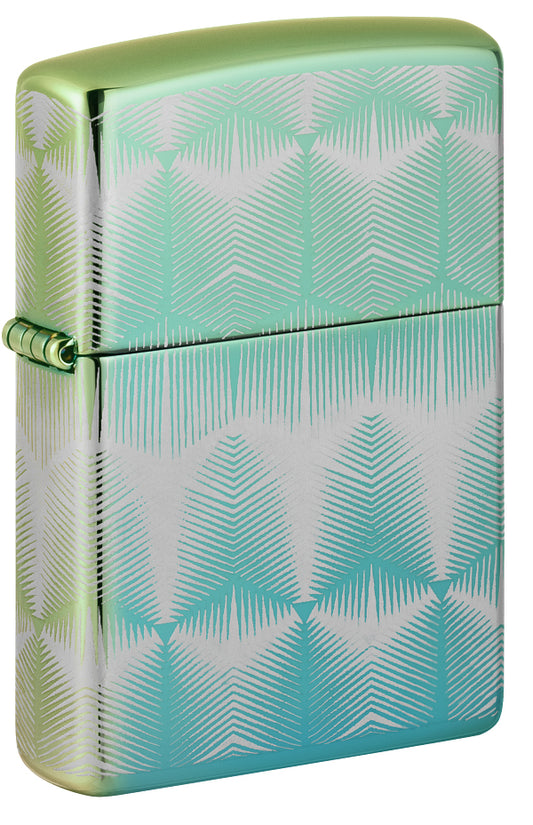 49813 Blue-green ice flower pattern Windproof Lighter