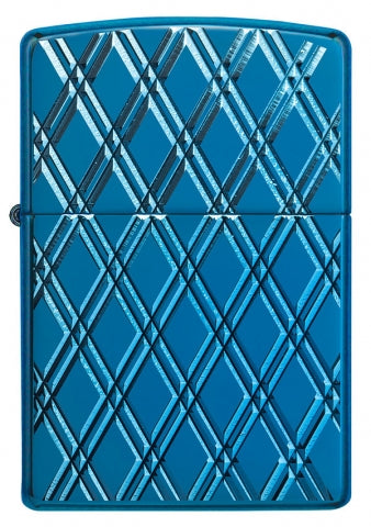 29964 High Polish Blue Ice Diamond Texture (Armor) Windproof Lighter