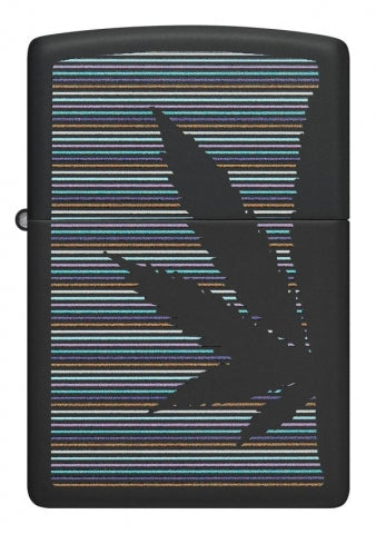 48927 Black Cannabis Design Windproof Lighter