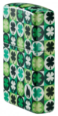 46015 Pop Art Clover Windproof Lighter (Includes Blue-Light Keychain, Assorted Color)