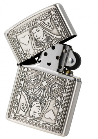 ZA-3-151b Playing Card - Queen Design Windproof Lighter