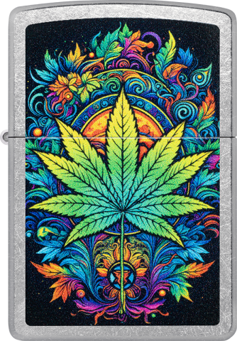 46575 Charming Cannabis Leaf Design Windproof Lighter