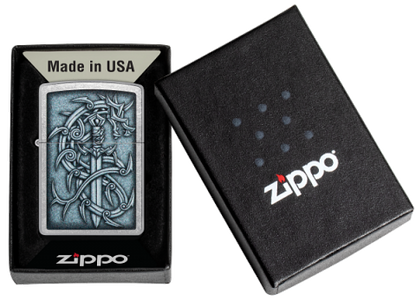 48365 Medieval Dragon & Silver Sword Windproof Lighter