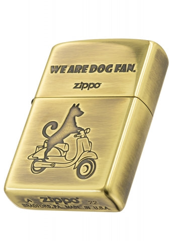 ZA-2-100B Biker Dog Windproof Lighter – Gold