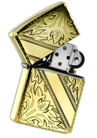 ZA-3-8A Diagonal Vine Pattern Windproof Lighter – Antique Copper