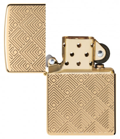 48570 Armor® Gold Geometric Pattern Windproof Lighter