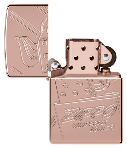 48768 Armor® Rose Gold Script Collectible Windproof Lighter