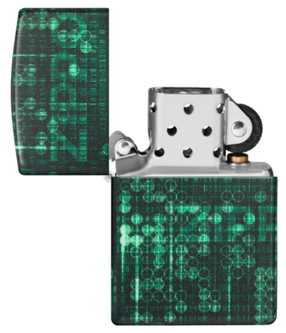 48408 Glow-in-the-Dark Digital World Windproof Lighter (Includes Blue-Light Keychain, Assorted Color)
