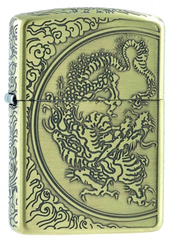 ZA-3-33A Lucky Dragon - Antique Bronze (Armor) Windproof Lighter
