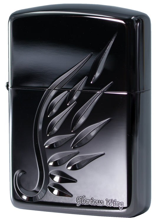 ZA-5-32C Armor® Engraved Black Wings Windproof Lighter