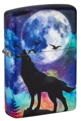 49683 Wraparound Howling Wolf Windproof Lighter
