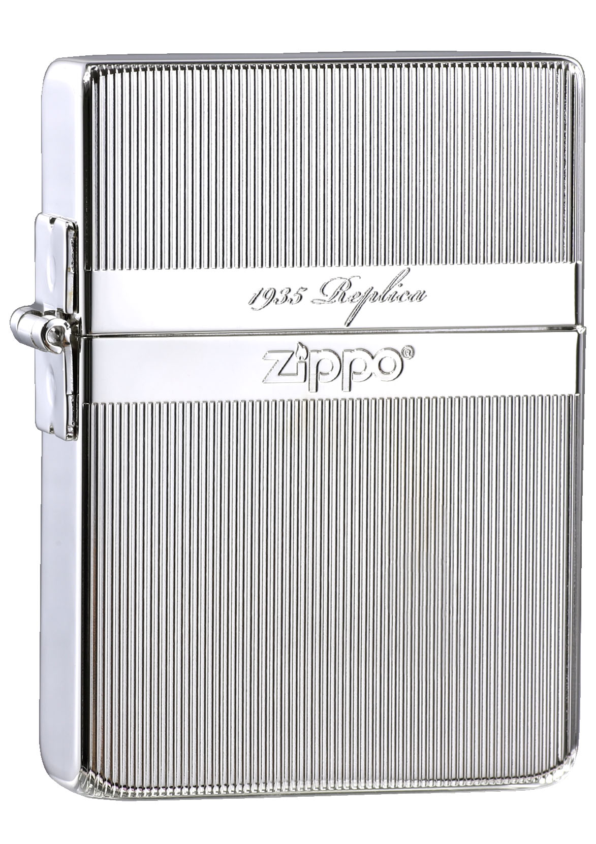 ZA-3-136B 1935 Replica Striped Windproof Lighter – Silver