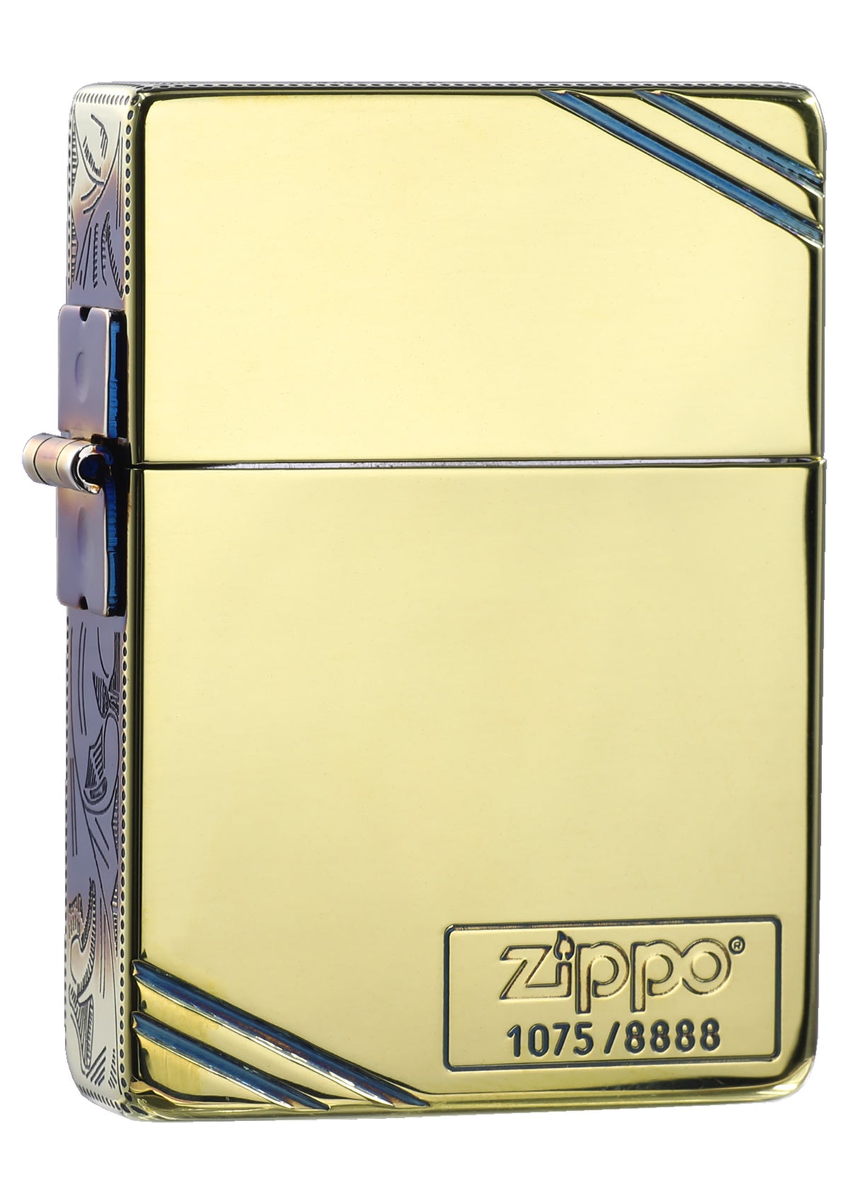 ZA-3-167A 1935 Replica Diagonal Vine Pattern Windproof Lighter – Darkened Gold