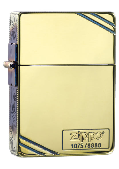 ZA-3-167A 1935 Replica Diagonal Vine Pattern Windproof Lighter – Darkened Gold