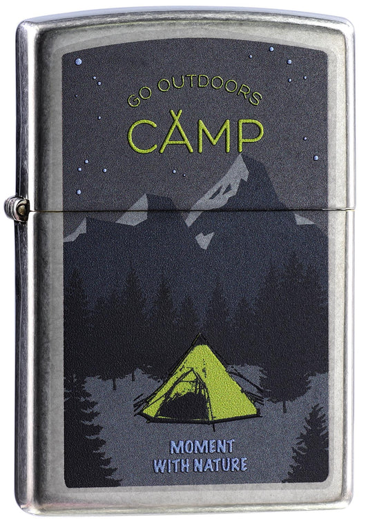 ZA-1-175A Outdoor Camping Windproof Lighter – Textured Silver
