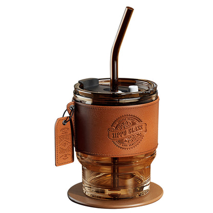 ZWB-EL-042340 Vintage Glass Tumbler – Amber, 340 ml