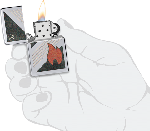 48623 Zippo Flame Established 1932 Windproof Lighter