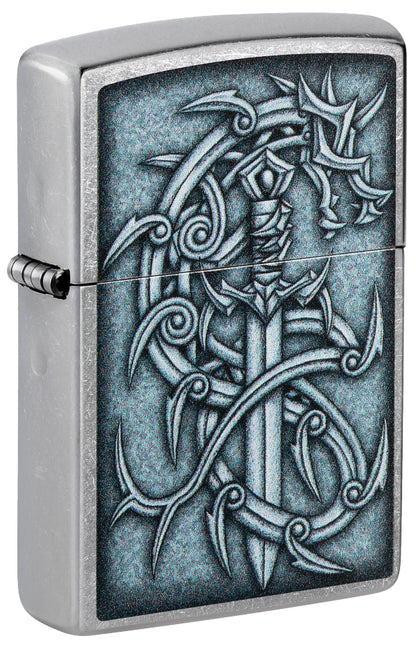 48365 Medieval Dragon & Silver Sword Windproof Lighter