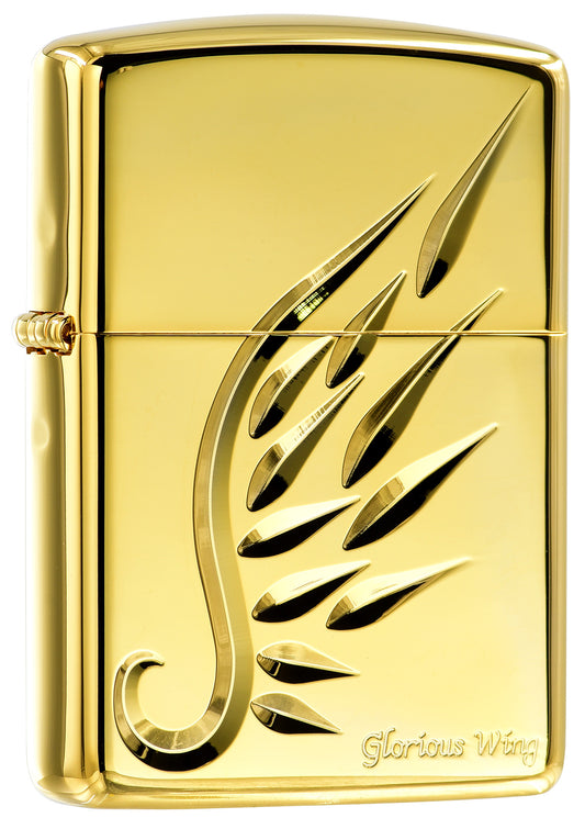 ZA-5-32A Armor® Engraved Golden Wings Windproof Lighter