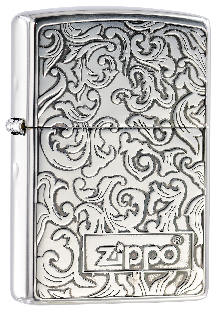 ZA-3-6A Elegant Arabesque Windproof Lighter – Antique Silver