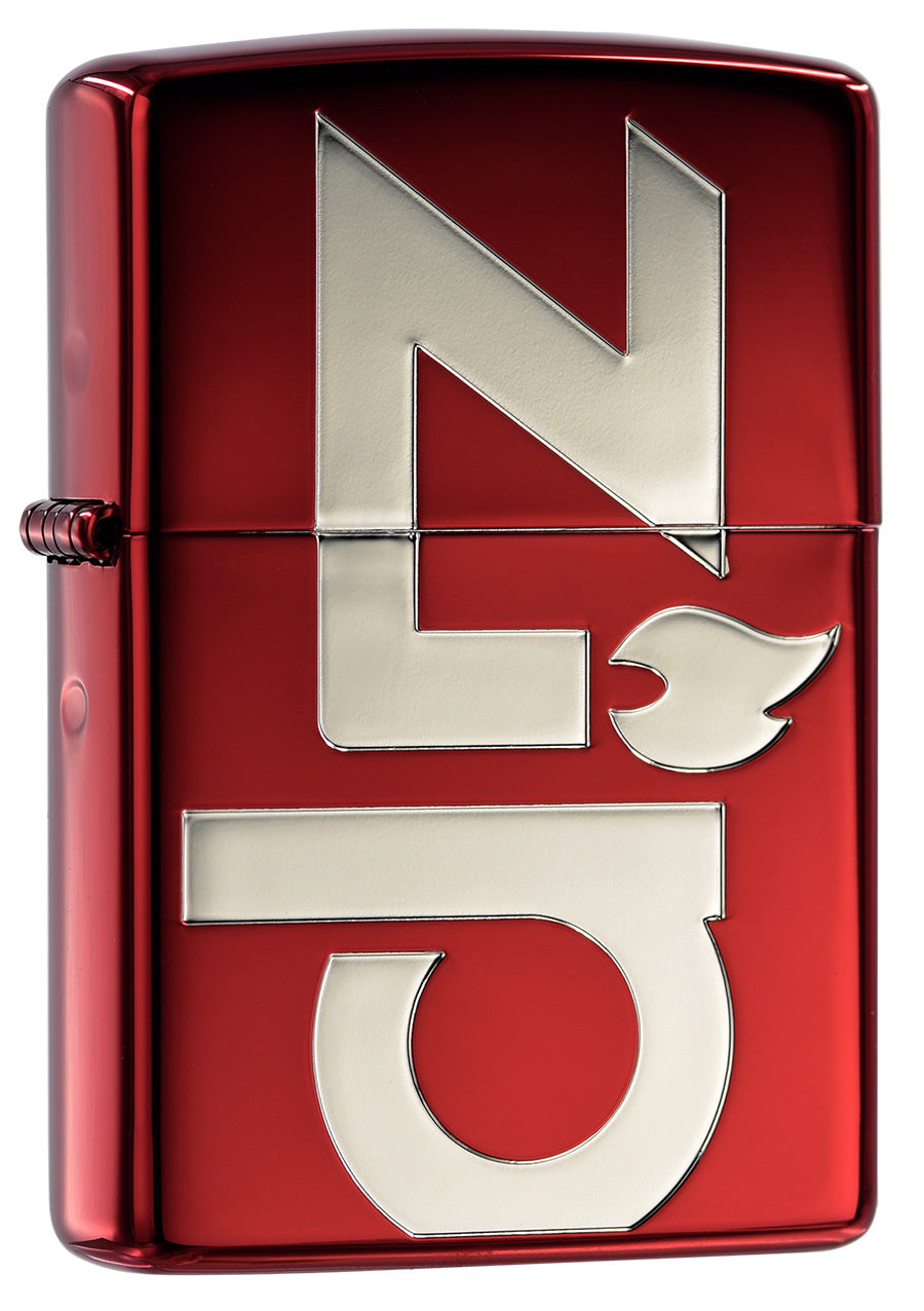 ZA-3-234A Classic Logo Windproof Lighter – Ruby Red & Silver