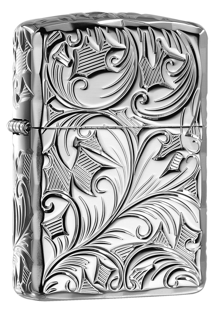 ZA-4-43A Armor® Wraparound Arabesque Windproof Lighter – Silver