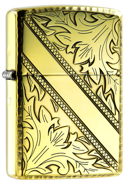 ZA-3-8A Diagonal Vine Pattern Windproof Lighter – Antique Copper