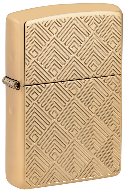 48570 Armor® Gold Geometric Pattern Windproof Lighter
