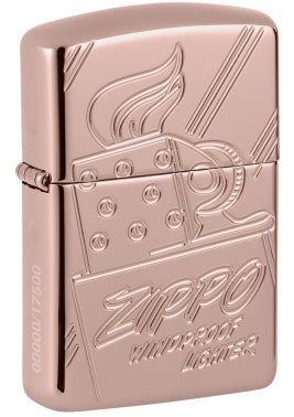 48768 Armor® Rose Gold Script Collectible Windproof Lighter