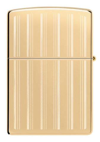 46011 Brushed & High Polish Striped Windproof Lighter
