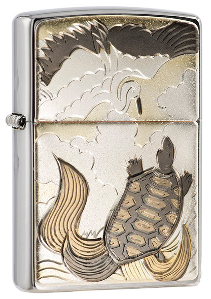 ZA-5-26J Japanese Crane & Tortoise Windproof Lighter