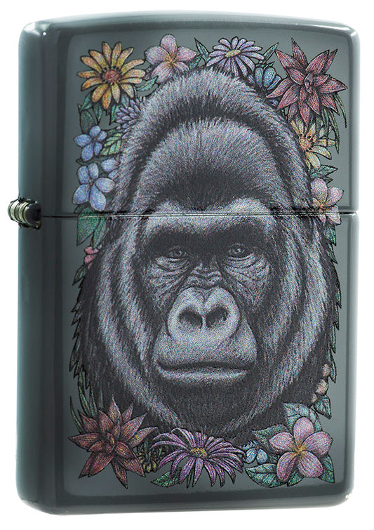 CI418222 Gorilla among Flowers Windproof Lighter