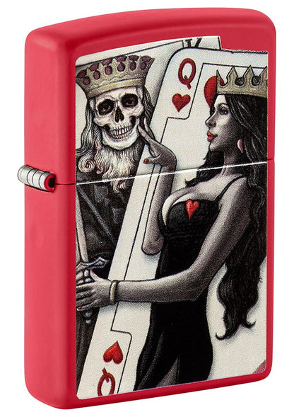 48624 Skull King & Queen of Hearts Windproof Lighter