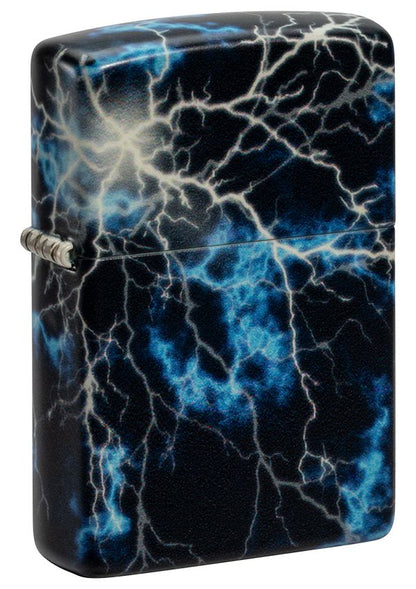 48610 Lightning Design Windproof Lighter (Includes Blue-Light Keychain, Assorted Color)