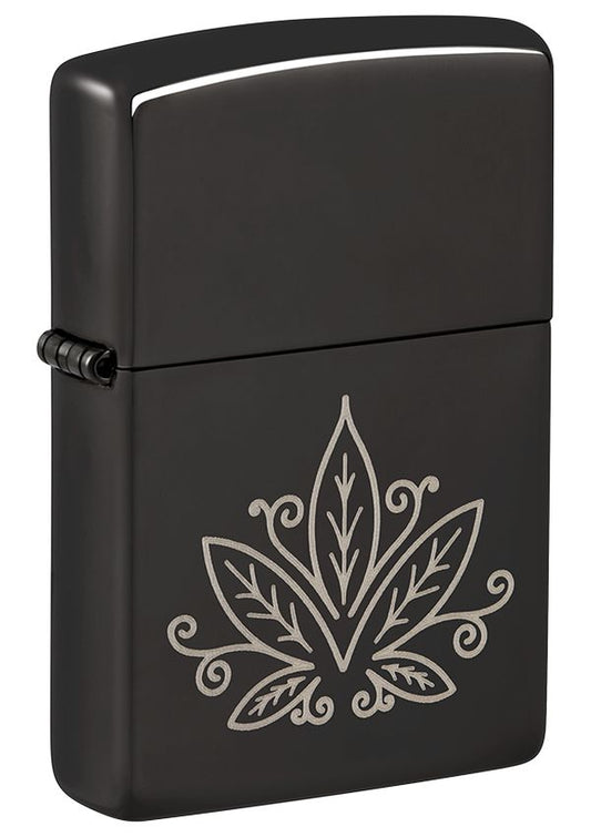 48926 Zentangle-Inspired Cannabis Leaf Windproof Lighter
