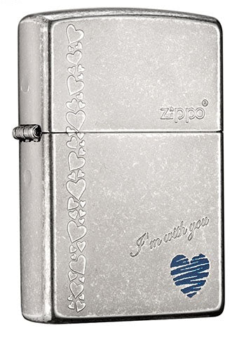 ZA-1-8 Born for You Blue Heart Windproof Lighter