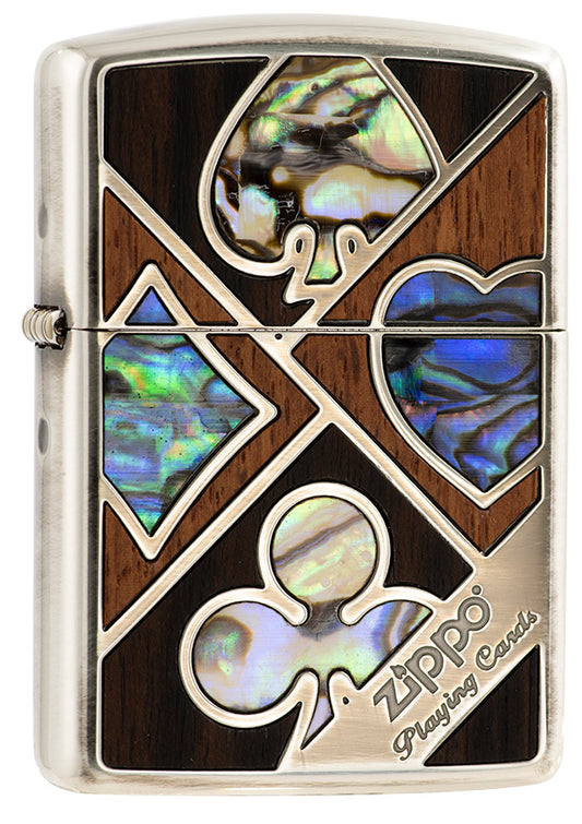 ZA-2-109A Armor® Zippo Playing Card Windproof Lighter – Red