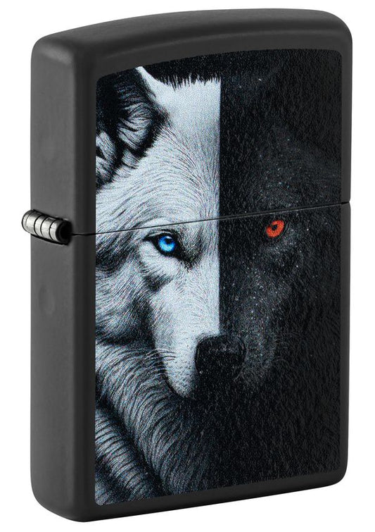 46694 Two Wolves Within Windproof Lighter