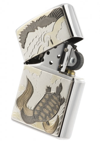 ZA-5-26J Japanese Crane & Tortoise Windproof Lighter