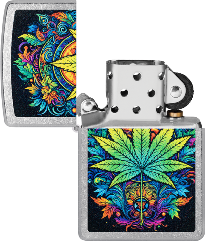 46575 Charming Cannabis Leaf Design Windproof Lighter