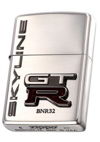 ZA-5-206A GT-R LOGO徽章(亮銀)防風打火機