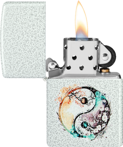 46249 Yin Yang Floral Windproof Lighter
