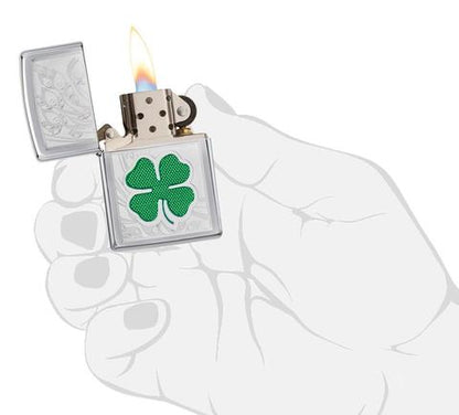 24699 Lucky Four-Leaf Clover Windproof Lighter