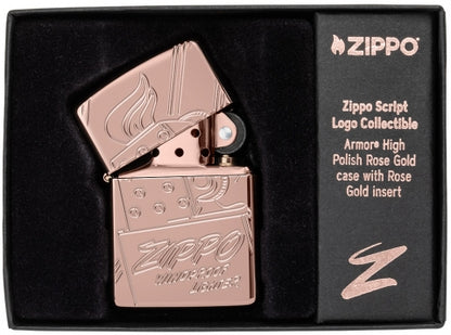 48768 Armor® Rose Gold Script Collectible Windproof Lighter