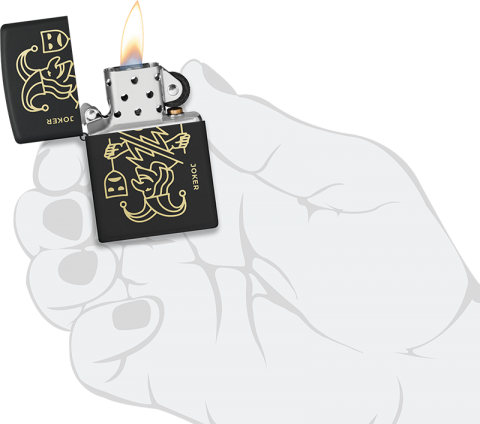 46290 Black & Gold Apocalypse Joker Windproof Lighter