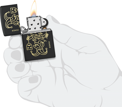 46290 Black & Gold Apocalypse Joker Windproof Lighter