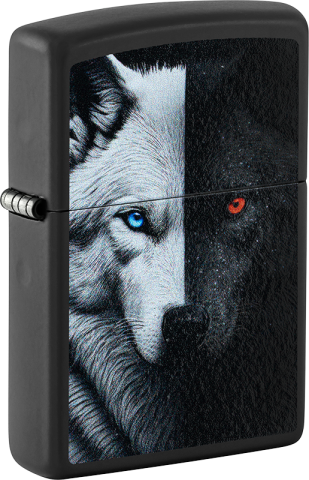 46694 Two Wolves Within Windproof Lighter