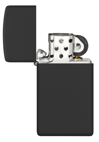 1618 Slim Black Matte Windproof Lighter