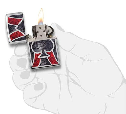 28952 Psychedelic Red and Black Spade Ace Windproof Lighter
