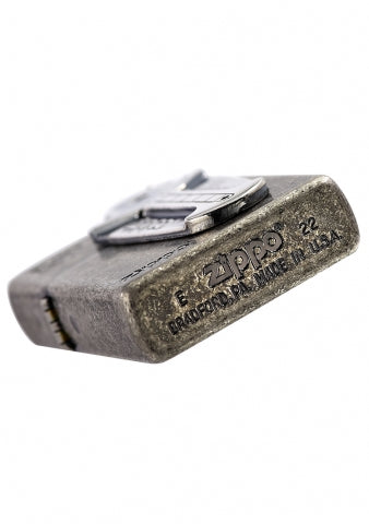 ZA-3-166B Flint Dispenser Design Windproof Lighter – Antique Silver